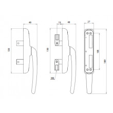 OPERATING HANDLE 11350  6303  WHITE CE 4 LEAVES SILUETE