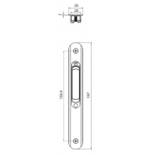 DOUBLE WHITE PERIMETER SLIDING LOCK 4308 WITH NAIL AND WITH KEY