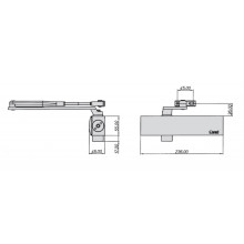 DOORCLOSER DC310 SILVER SLIDING ARM  WITH HOLD OPEN ARM 