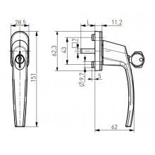 MANILLA 133.SATIN.40.45 VICTORY CON LLAVE INOX