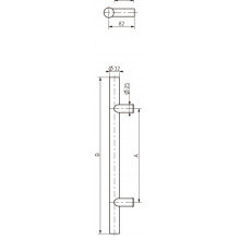 TIRADOR INOX REDONDO 90  SIMPLE 104.SS.1300.90 MD 1300 1800MM