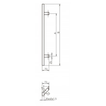 TIRADOR INOX RECTANGULAR 45  SIMPLE 104PR130045 1300 1800MM MD