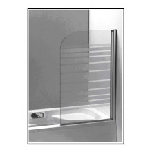 BATH DOOR JAVEA SHINE SILVER FINISHING WITH PRINTED GLASS  LEFT HAND 