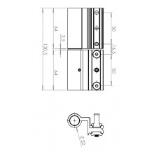 BISAGRA 7100 C 16 ANODIZADO PLATA DERECHA PUERTA CANAL 16 GN