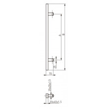 TIRADOR INOX RECTANGULAR 90  SIMPLE 104PR120090 1200 1400MM MD