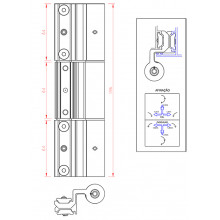 BISAGRA PUERTA TRIPLE CE 7100 SPEC ANODIZADO PLATA 160KG GN