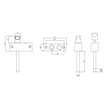 CENTRAL SLIDING LOCK 11545 WITH DIFFERENT KEYS BLACK