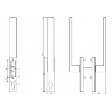 MANILLA ELEVABLE DOBLE CON ENTRADA CILINDRO HOGER D1983.PI ANODIZADO INOX DB