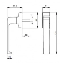 STRAIGH HANDLE 3072 WHITE MULTI BOX 65 MS