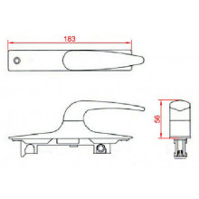 OPERATING HANDLE 104M 3 BLACK SIMPLE