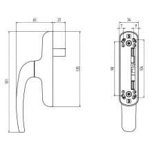 OPERATING HANDLE 7100U BLACK