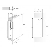 CERRADERO 08.2720 IBR  IB2008I  SOLO PICAPORTE C TOPE IZQUIERDA INOX BRILLO TR