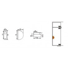 CERRAJA 08.1210.IBR  570A  SIMPLE VIDRIO A PARED CON GANCHO INOX BRILLO CR