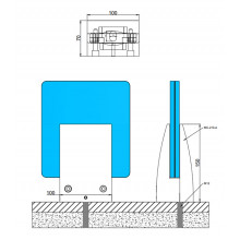 PINZA BARANDILLA RECTANGULAR MC 210 A NEGRA  1 jgo cuñas tornillos  ALTURA 150MM VIDRIO 16 20MM MP