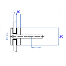 BOTON D50x10MM 38.1020 010  E40940  INOX SATINADO AISI 316 VIDRIO 8 16 76MM IN