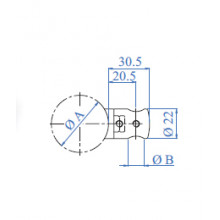 SOPORTE VARILLA E0069 INOX SATINADO AISI 304 TUBO 42 4MM IN