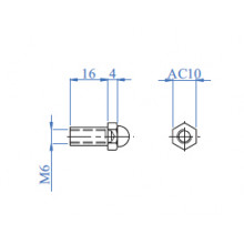 TUERCA CIEGA ED06 DERECHA PARA TENSOR IN