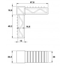 NYLON BINDING CORNER 37X16 BLACK