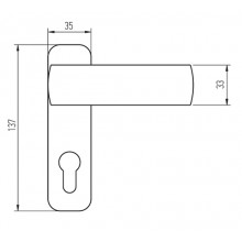 PANIC HANDLE WITH KEY BLACK MR H301