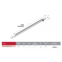 AIREADOR TRIMVENT 90  16mm  TA635 001 ANODIZADO PLATA 525mm TI