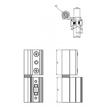 HINGE 1070.1  SILVER RAL 9006  ZAMAK PLATEN  DACROMED AXE  LEFT WAY