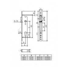 LOCK 7797 WITH 35MM ENTRANCE WITH DEAD BOLT AND ADJUSTABLE LATCH