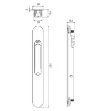 SLIDING LOCK 4309TR WITHOUT SCREWS BLACK