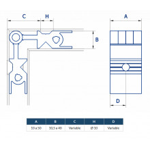 ADJUSTABLE CORNER JOINT 12 3736 C