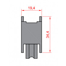 ADJUSTABLE ZAMAK TANDEM WHEEL S LG GIRALDA