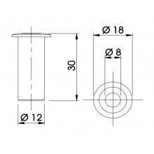 CERRADERO ANTI POLVO 4234 CON MUELLE PARA PUERTAS 8MM MS