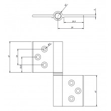 DIVIDING HINGE ANODIZED SILVER