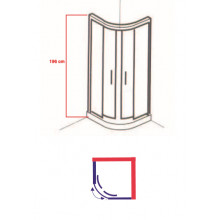 SHOWER DOOR  ALTEA 80X80 SHINE SILVER FINISHING