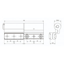 BISAGRA PUERTA CE ORION TC4024 NEGRA DERECHA 150KG TC