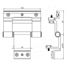 HINGE 1090.1 BALAN O  WHITE COLOUR  ZAMAK PLATEN  INOX AXE  THREE PARTS