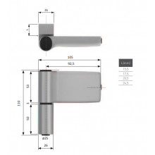 BISAGRA PUERTA CALLE JOCKER M 901.SILVER.20.5A 20 5 PLATA