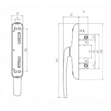 OPERATING HANDLE 6302 SILVER WITH TRANSMISSION BOLTS 4 LEAVES