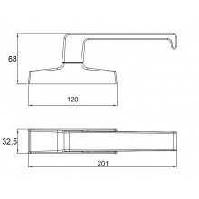 OPERATING HANDLE 6008 INOX PRACTICABLE 2 LEAVES MS