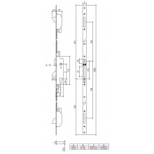 CERRADURA 3 PUNTOS FRENTE U PICAPORTE Y NORMAL 7717 FTPU E.35 T U GN