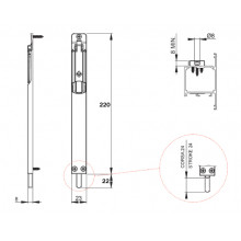 PASADOR 4501.8 BLANCO 2  HOJA 220 MM SIN MARCO INFERIOR 40x20