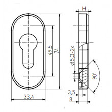 ROSETA PARA CILINDRO OVAL REF.151.8019.00.00 MARRON