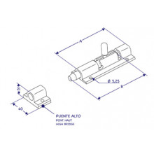 VERROU 365AI  AP.INT.  300MM BLANC  UNE BAGUETTE INOX 12MM 