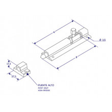 VERROU 320AI  AP.INT.  100MM BLANC  UNE BAGUETTE INOX 8MM 