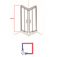 MAMPARA CALPE 90X90 PLATA BRILLO