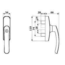 CREMONA AP. INT. CON LLAVE IGUAL SILHOUETTE 380VC NEGRA MT