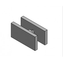 ESTABILIZADOR VIDRIO ANGULO 180 MC 200 H   tornillo  ANODIZADO PLATA VIDRIO 10 16MM MP