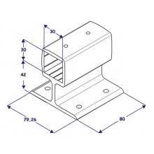 SOPORTE EXTERIOR BARANDILLA 5082 NEGRO 30X30 TC