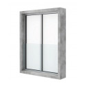 BALCON FRANCES A MURO ANODIZADO PLATA VIDRIO 8 8 1100MM EX