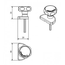 CONTROL ROTARY HANDLE BLACK MRD 197