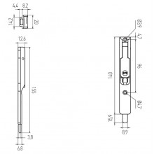 FERMETURE DE SEMI FIXE NOIRE CE 9200   LEVIER 140MM