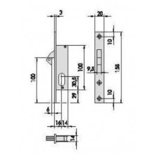 LOCK 45011.16 16MM WITH CYLINDER 28X28 08210.02.0